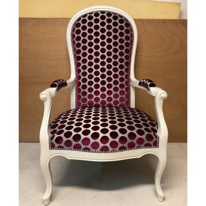 relooking Fauteuil Voltaire , pose tissu, tapissier, Chris'k, Metz